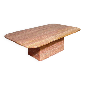 70s orange-pink marble coffee table