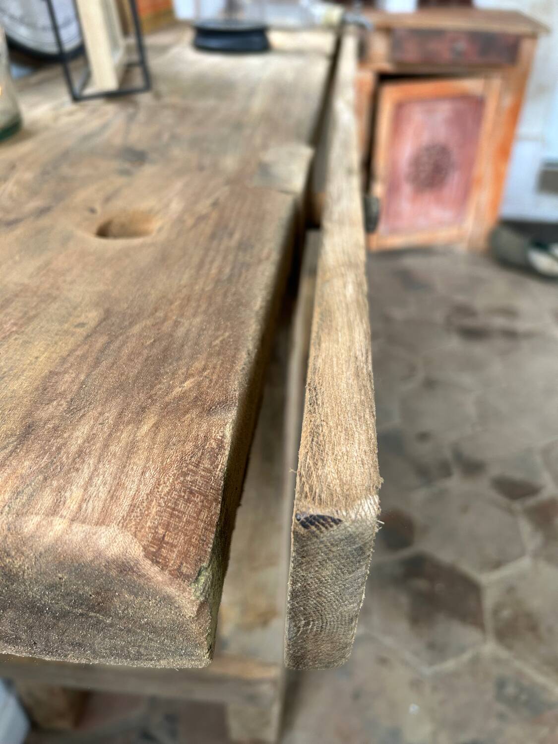Small old wooden workbench