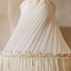 Pair of wooden lamps, pleated lampshade