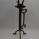 Brutalist wrought iron candle holder