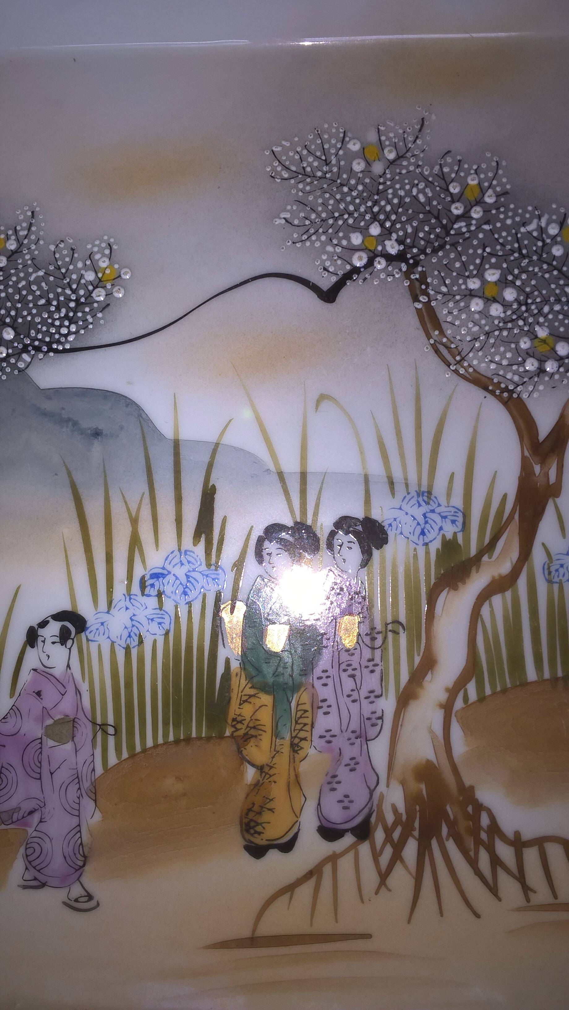 Superb japan porcelain tray decorated with life scenes