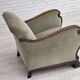 1950s, Danish relax armchair, furniture velour, carved oak wood.
