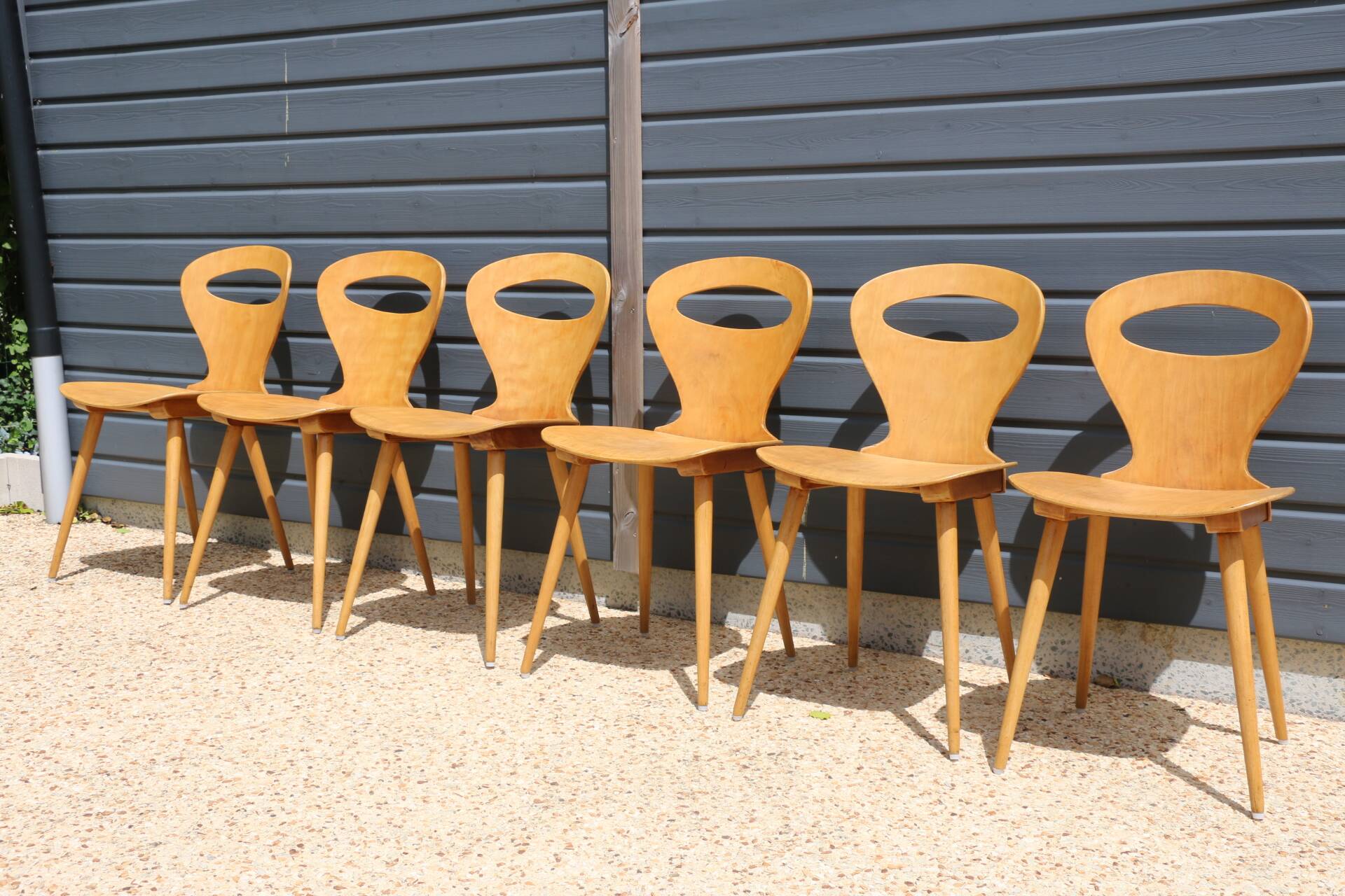 6 BAUMANN V2 chairs in light beech