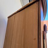 Encoignure armoire d'angle vitré en merisier ancienne 1900s