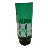 Green glass vase, veb kunst glas wasungen, germany, 1960s