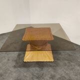 Bamboo coffee table by McGuire 1980s