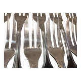 12 silver-plated metal cake forks by Christofle Vendôme 15.2