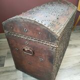 Old wooden and leather chest