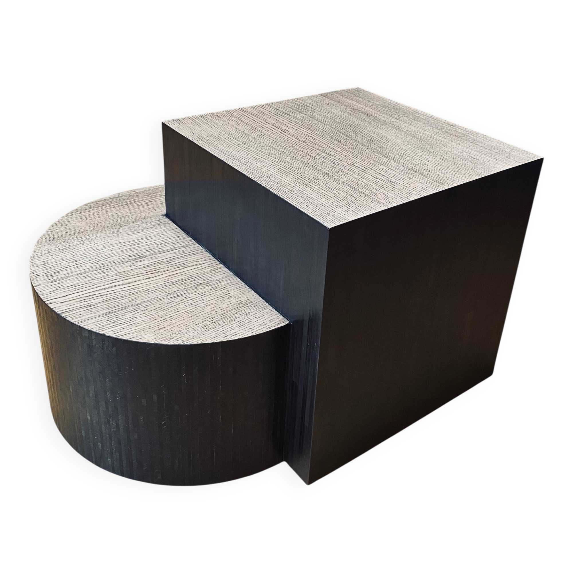 straw marquetry coffee table oak