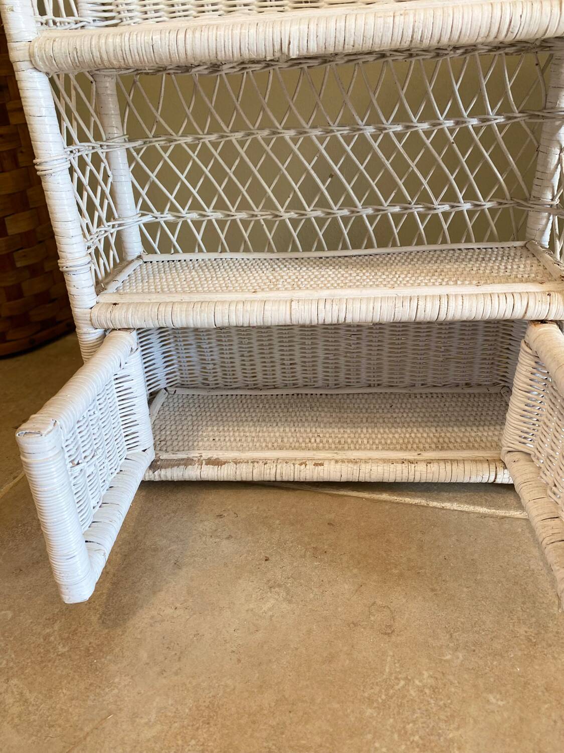 Vintage wicker shelf