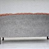 1960s, 3-seater Danish sofa, original salmon pink furniture velour.