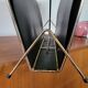 Vintage metal magazine rack in gold and black vinyl Newspaper holder