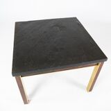 Coffee table with slate plate, frame of gilded metal and rosewood by Bendixen Design from the 1970s.
