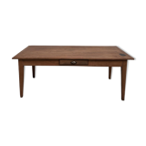 Teak farmhouse table with spindle legs