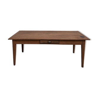 Teak farmhouse table with spindle legs