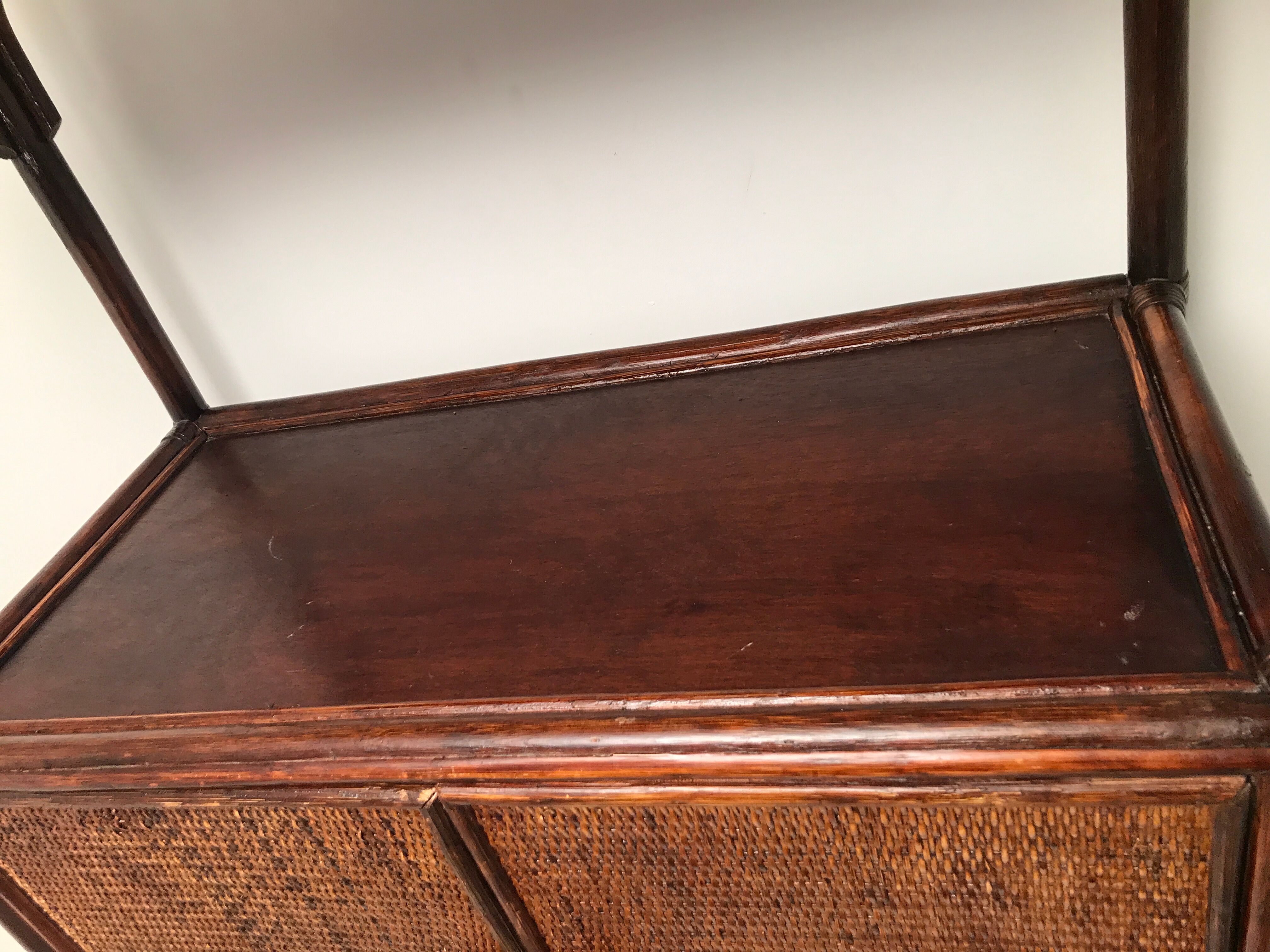 Library Vintage bamboo shelf colonial style