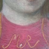 Martine Bligny - Tempera on canvas - Portrait of a woman - Signed