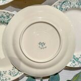 Set of 8 Antique Flat Plates "Figuig" Iron Earth – Longchamp 19th Century