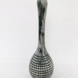 Vintage grey ceramic bud vase, 1970