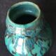 Enamelled ceramic vase, with a flaming blue-green décor