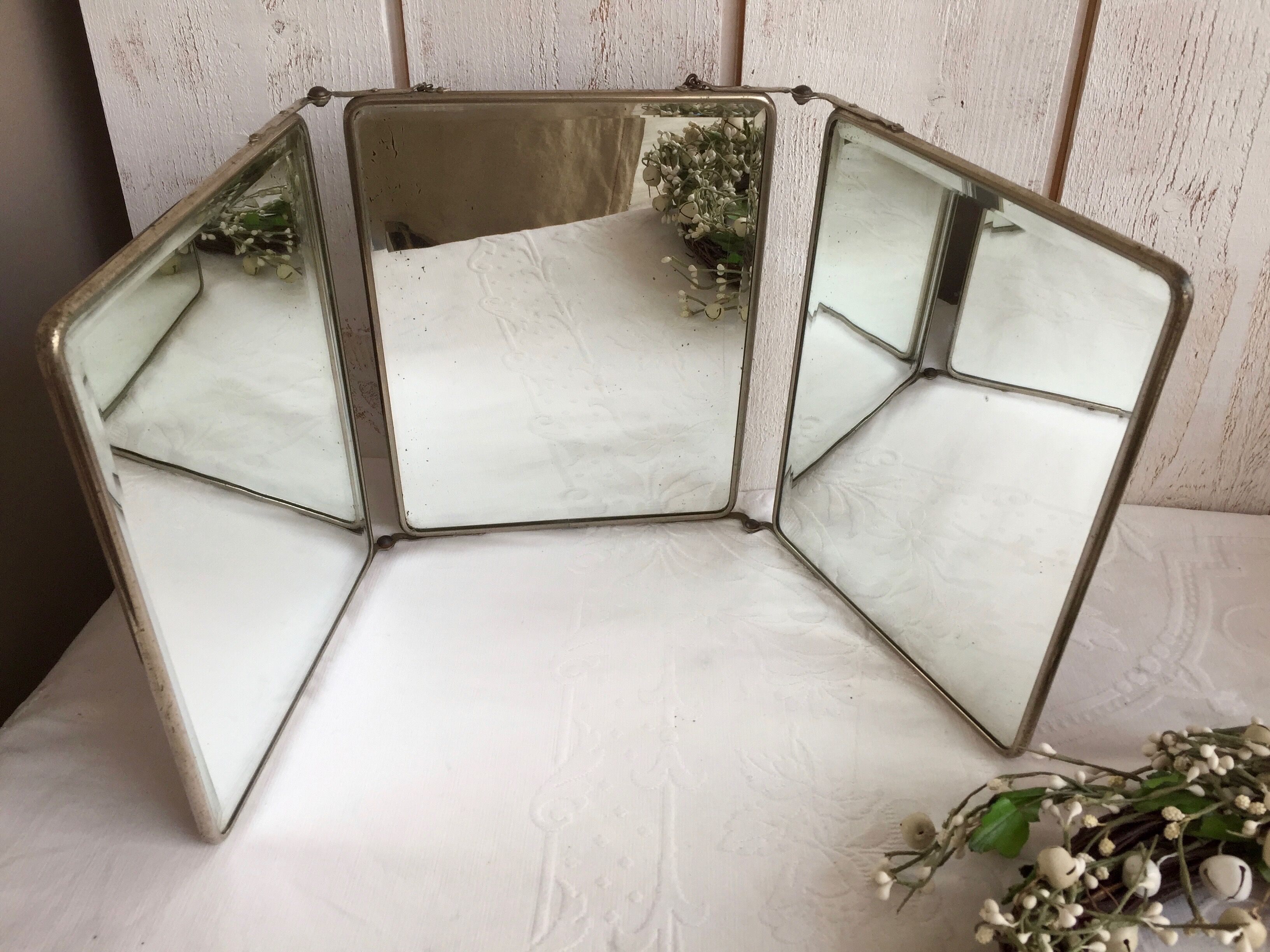 Large triptych mirror