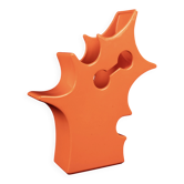 Abstract Orange Ceramic Sculptural Vase, Postmodern / Space Age, Italy, 1980