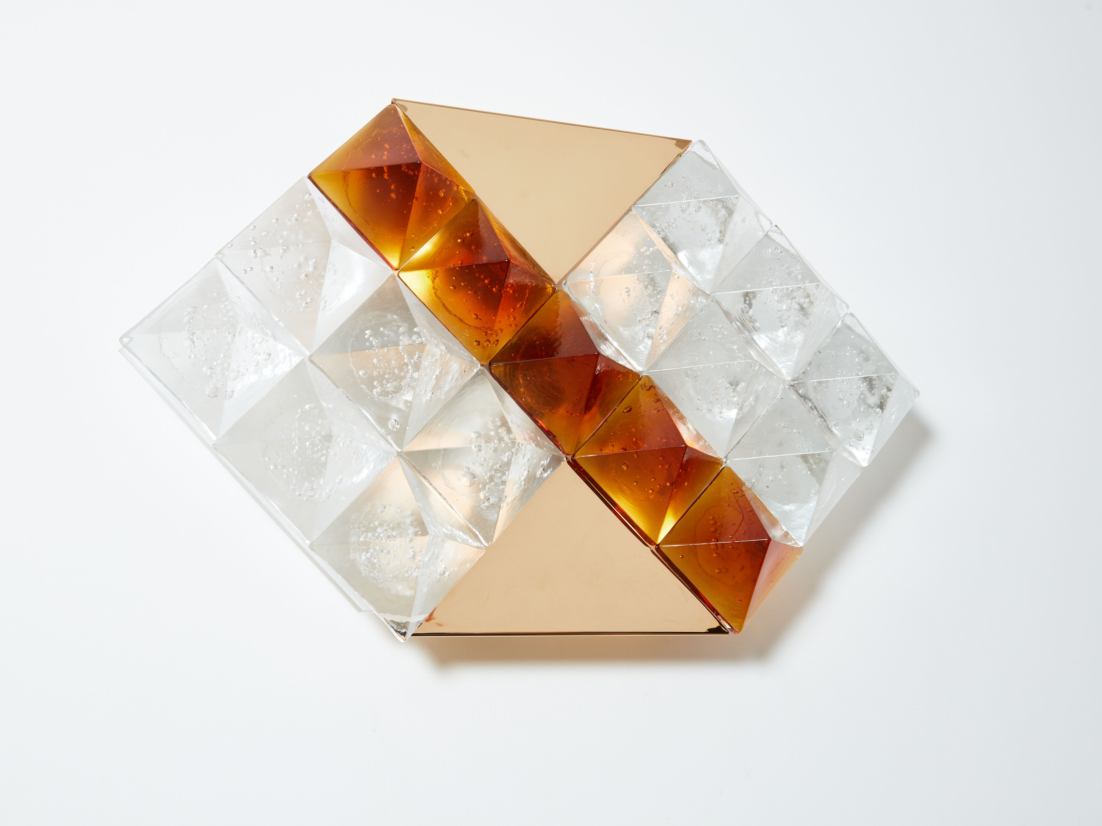 Pair of Albano Poli sconces for Poliarte glass and brass 1970