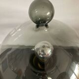 Vintage blown glass and metal lamp
