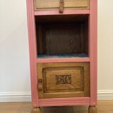 Bedside table in wood and marble
