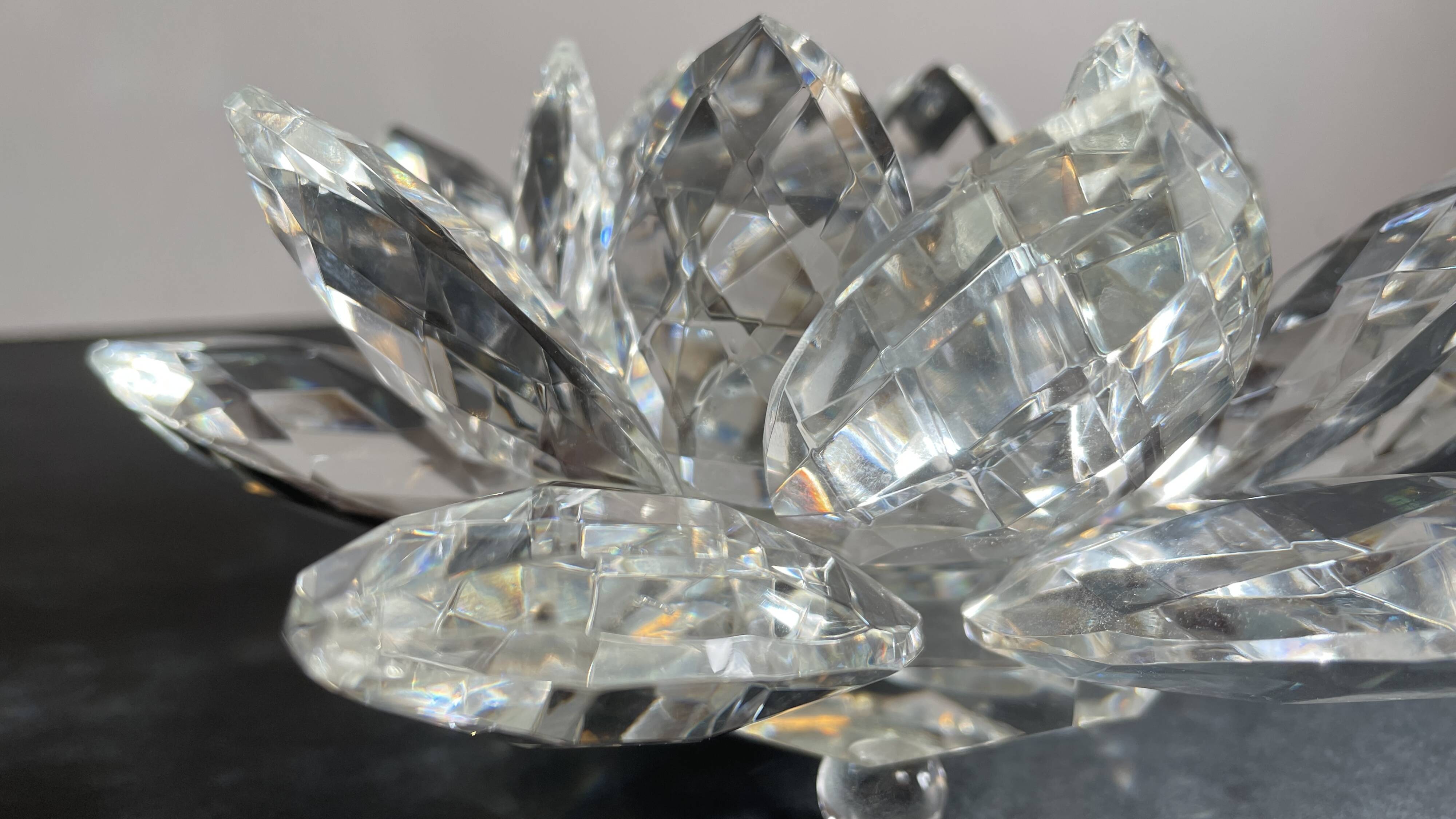 Crystal Flower Paperweight Sculpture