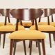 Scandinavian design mustard boucle dining chairs