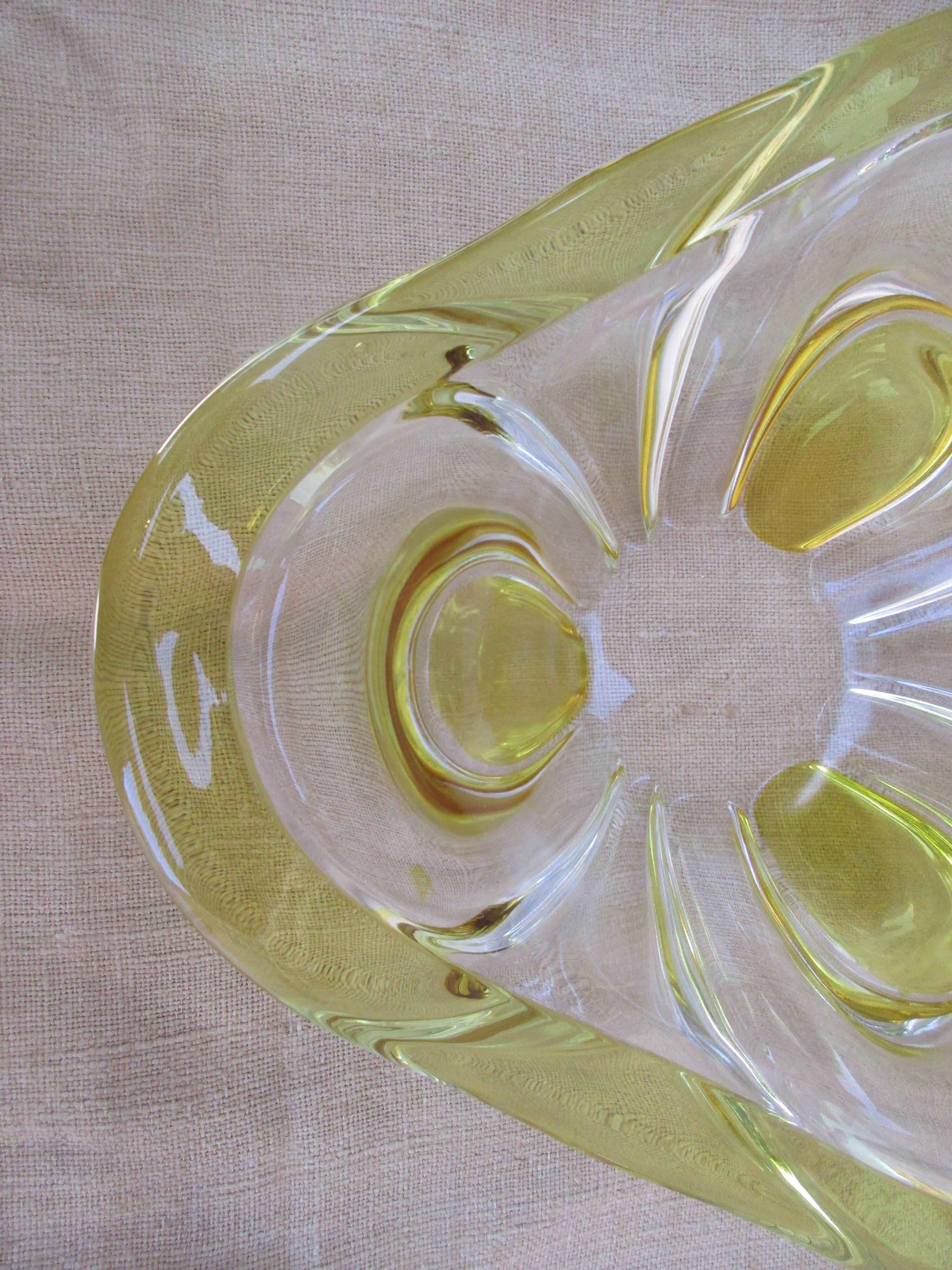Yellow glass fruit cut