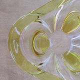 Coupe a fruits en verre colore jaune