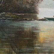 Fishing day, oil on canvas signed A. Parizy