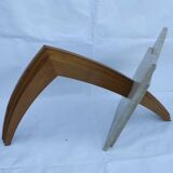 Original Italian glass and travertine marble dining table office desk