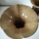 Two naturalistic stoneware vases – raised oak branches & acorns