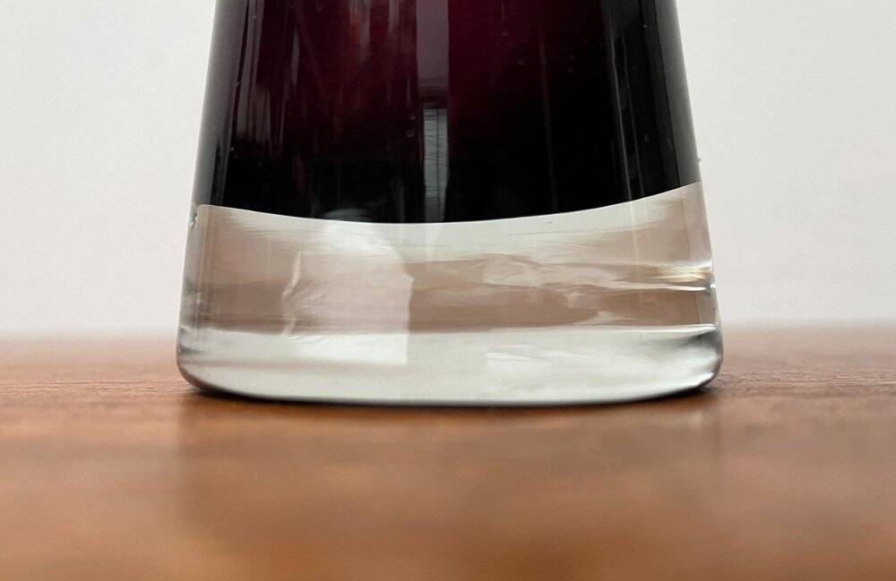 German mid-century diabolo glass vase from the 1960s.