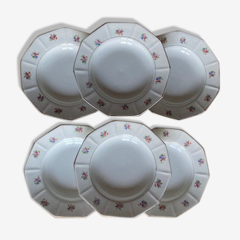 Lot de 6 assiettes creuses porcelaine Opaque SA