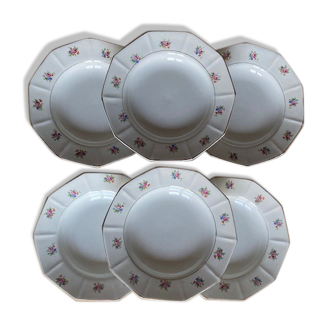 Set of 6 hollow plates porcelain Opaque SA