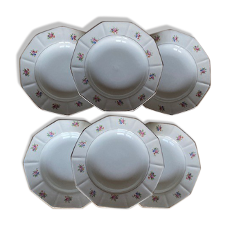 Lot de 6 assiettes creuses porcelaine Opaque SA