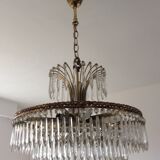 Old waterfall chandelier with grapevines and bronze