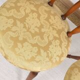 Pair of chairs in turned wood and fabric, vintage, dating from 1960.