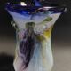 Vintage blown glass vase, Moorish art glassware, 20th century