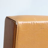 Modernist armchair in chromed metal and imitation leather, 50s/60s