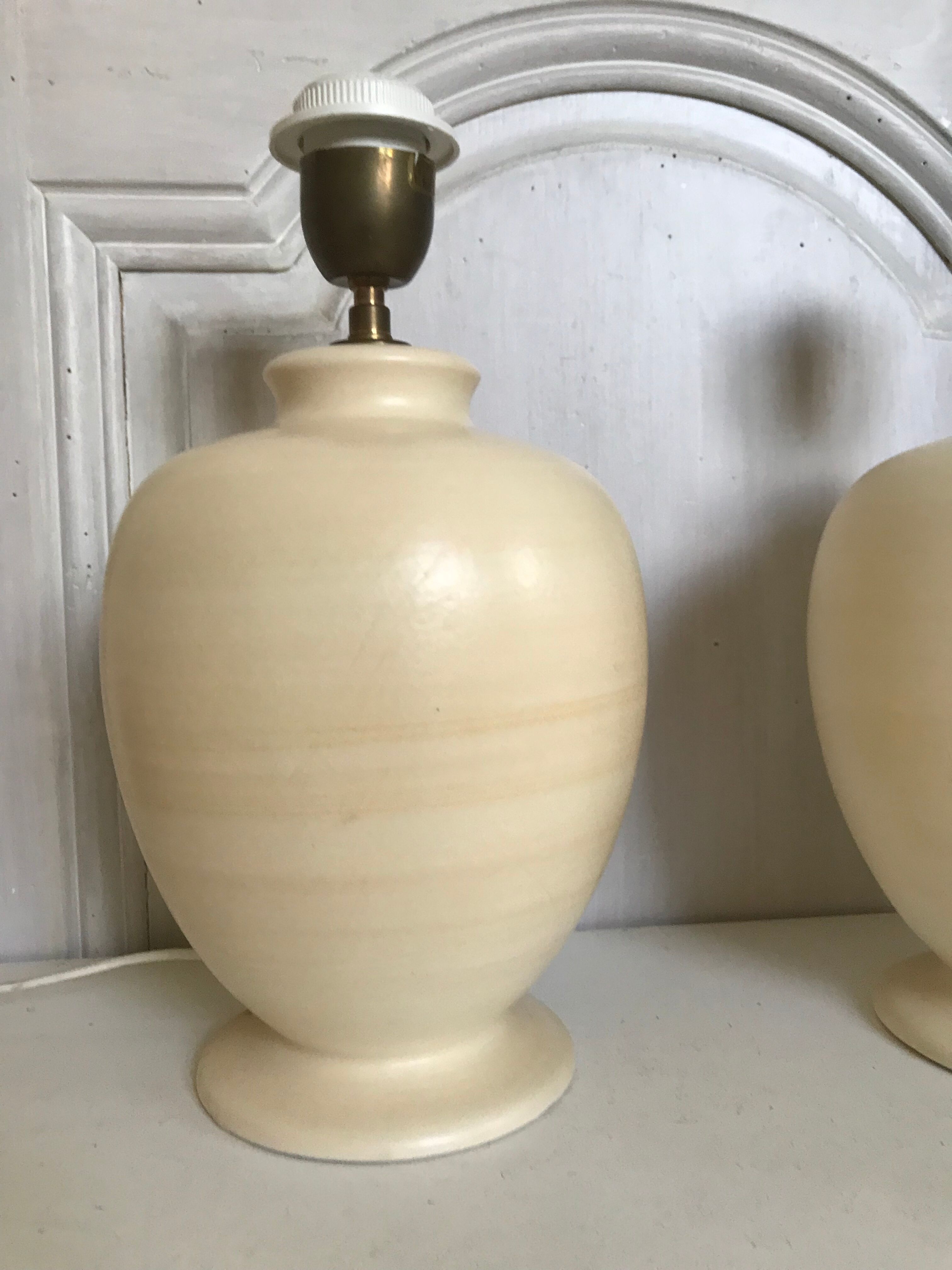 Pair of Kostka ceramic lamps