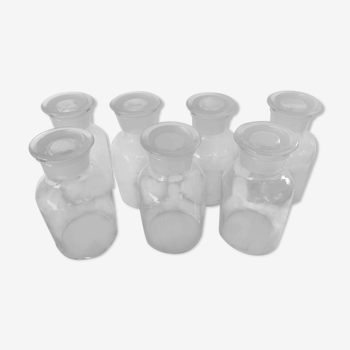 Transparent glass apothecary bottles