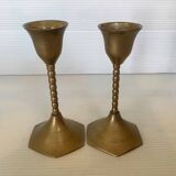 Pair of small brass candlesticks