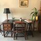 Bamboo desk and armchair, rattan 70s/80s