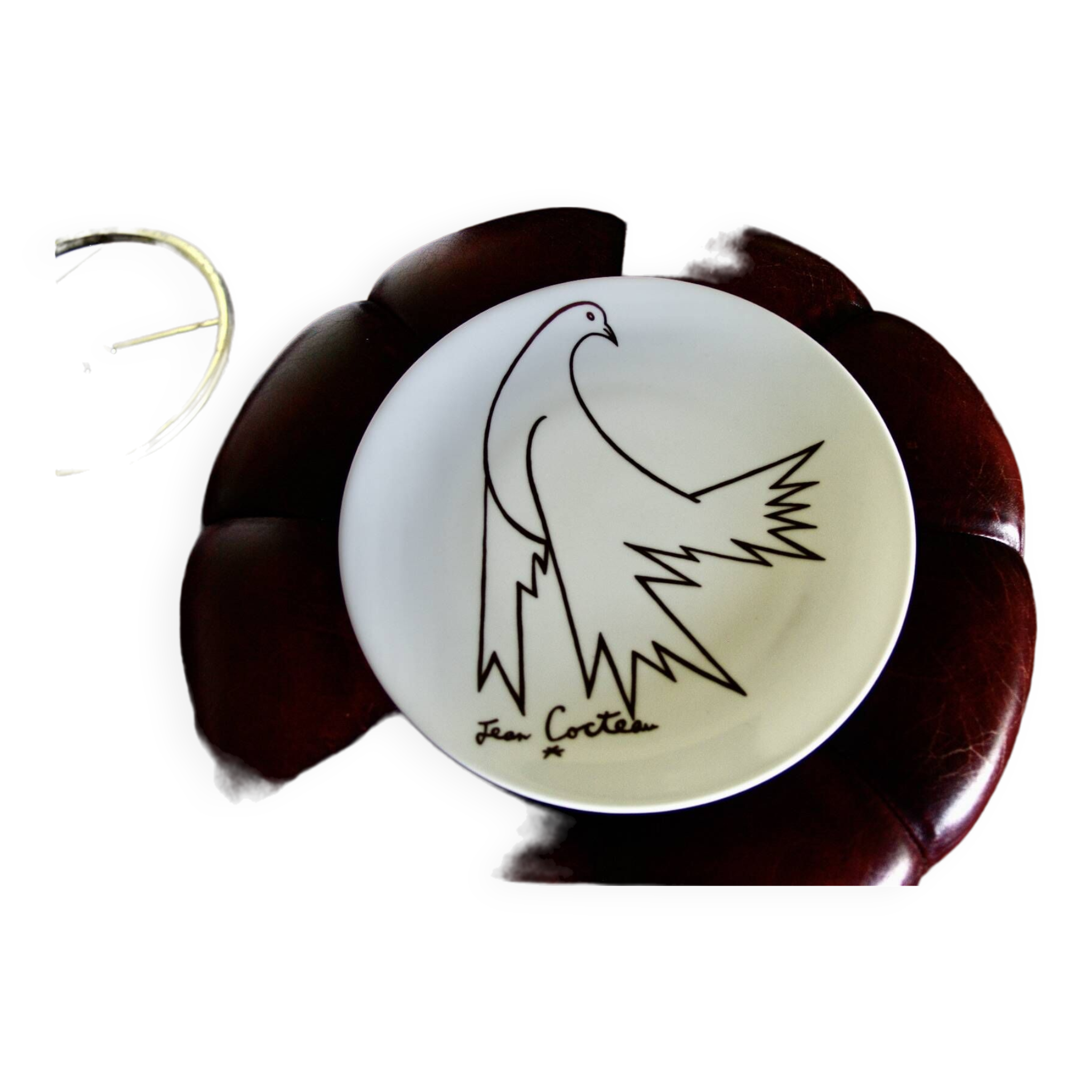 Assiette vintage en porcelaine de jean cocteau 1970