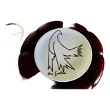 Vintage porcelain plate by jean cocteau 1970